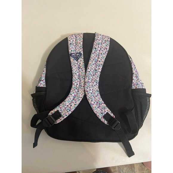 Roxy Girl Multicolor Stripe Boho Floral Backpack Black Interior - Picture 5 of 8